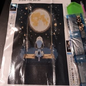 Moonlit Snoopy Swing Diamond Painting Kit 20x30